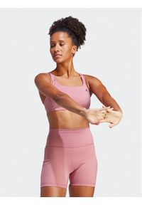 Adidas - adidas Biustonosz sportowy CoreFlow Medium-Support Bra HR9669 Różowy. Kolor: różowy. Materiał: syntetyk