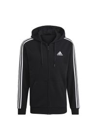 Adidas - Bluza męska adidas Essentials Full-Zip Hoodie. Kolor: czarny. Materiał: polar