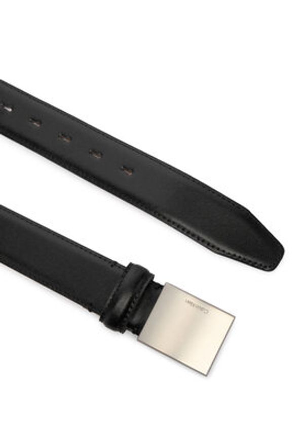 Calvin Klein Pasek Męski Logo Plaque Smooth 32Mm LV04D7030G Czarny. Kolor: czarny. Materiał: skóra