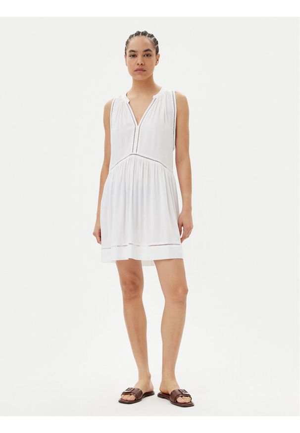 Seafolly Sukienka letnia Beach Basics 52931-DR Biały Regular Fit. Kolor: biały. Materiał: wiskoza. Sezon: lato