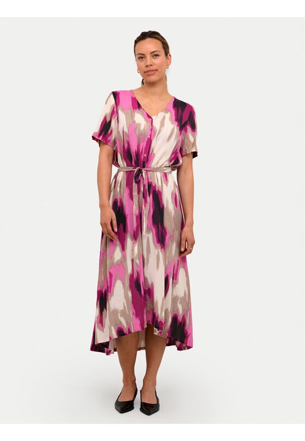 Kaffe Sukienka koszulowa Beathe 10508894 Różowy Regular Fit. Kolor: różowy. Materiał: wiskoza. Typ sukienki: koszulowe