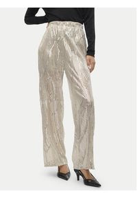 Vero Moda Spodnie materiałowe Ellen 10319016 Beżowy Straight Fit. Kolor: beżowy. Materiał: syntetyk