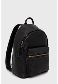 Coach plecak skórzany C8472 Charter Backpack 24 damski kolor czarny mały gładki. Kolor: czarny. Materiał: skóra. Wzór: gładki #2