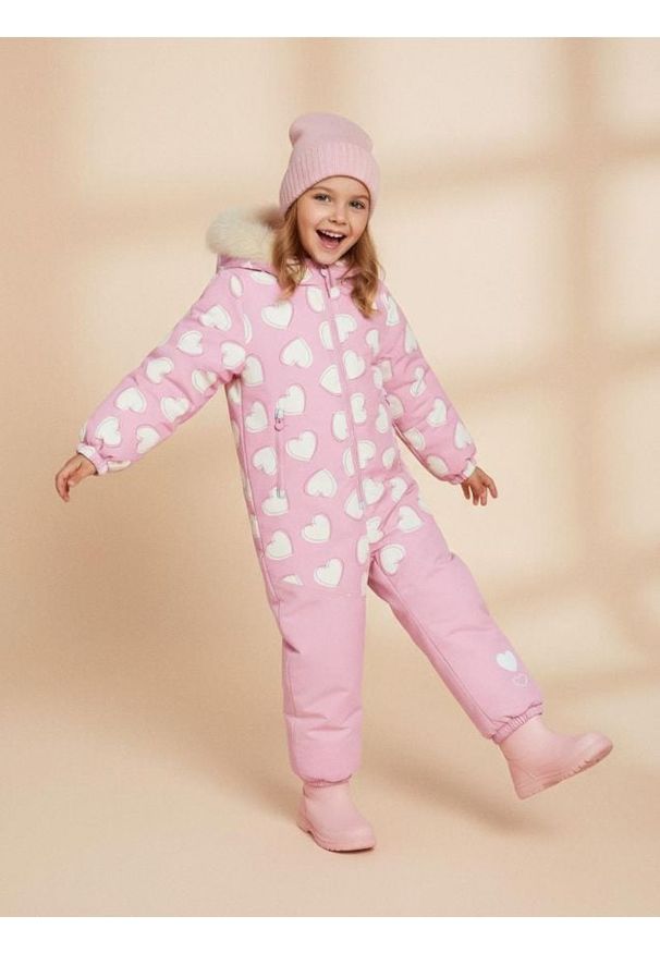 Sinsay - Kombinezon z kapturem ze wzorem w serca - różowy. Kolor: różowy