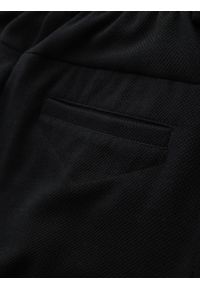 Ombre Clothing - Dzianinowe spodnie męskie z gumką w pasie - czarne V4 OM-PACP-0116 - L. Kolor: czarny. Materiał: dzianina #3