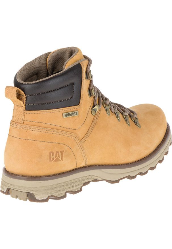 CATerpillar - Buty trekkingowe męskie Caterpillar Sire Waterproof. Wysokość cholewki: za kostkę. Zapięcie: sznurówki. Kolor: żółty. Materiał: materiał. Szerokość cholewki: normalna