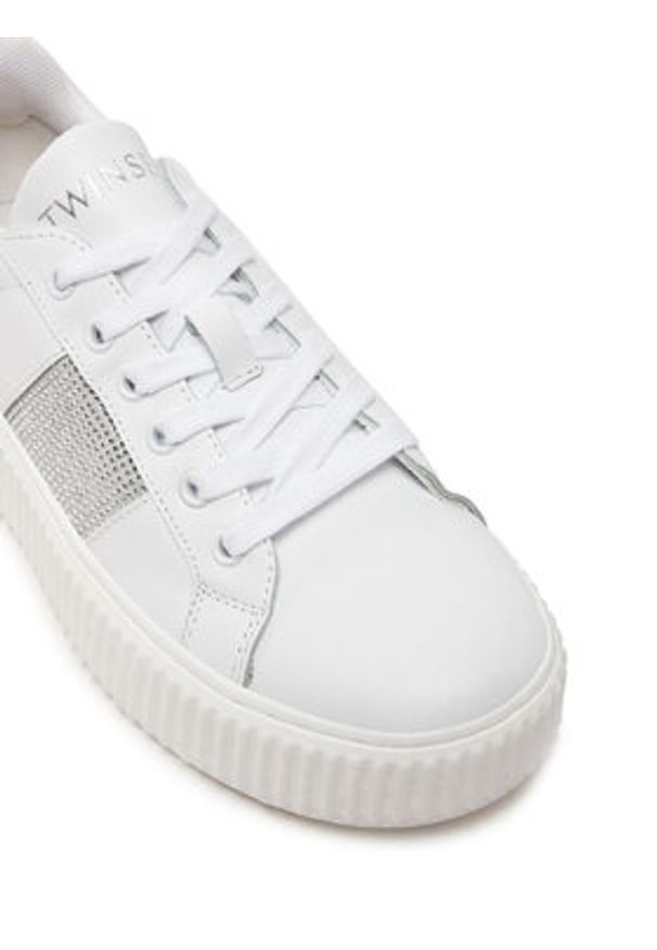 TwinSet - TWINSET Sneakersy 251GCJ018 Biały. Kolor: biały. Materiał: skóra