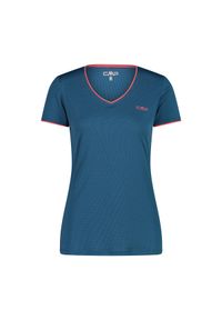 Koszulka damska CMP. Kolor: niebieski, wielokolorowy, pomarańczowy. Materiał: materiał, tkanina. Sport: turystyka piesza #1