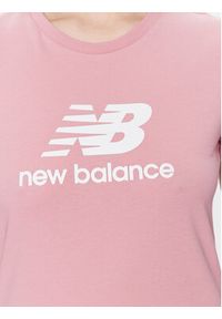 New Balance T-Shirt Essentials Stacked Logo WT31546 Różowy Athletic Fit. Kolor: różowy. Materiał: bawełna #3