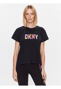 DKNY Sport T-Shirt DP3T9363 Czarny Classic Fit. Kolor: czarny. Materiał: bawełna. Styl: sportowy