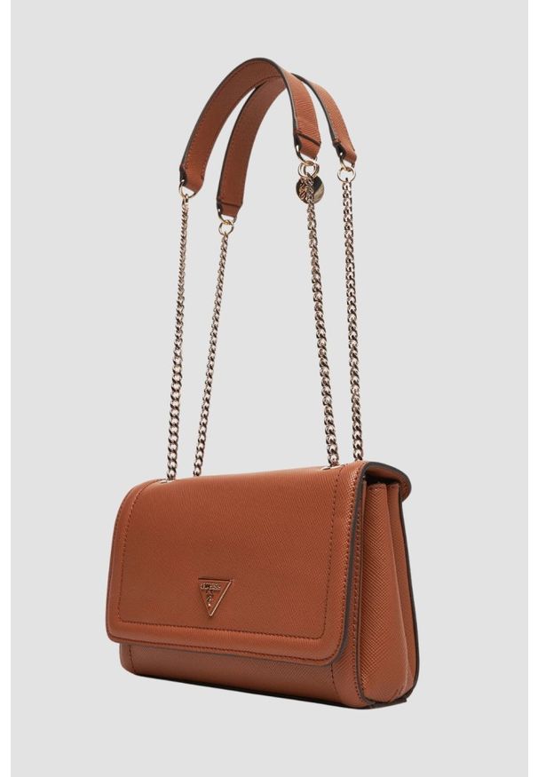 Guess - GUESS Brązowa torebka damska Noelle II. Kolor: brązowy. Materiał: skórzane. Styl: casual