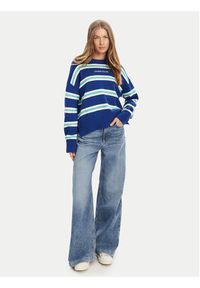 Guess Jeans Sweter W4BR09 Z3HM1 Niebieski Regular Fit. Kolor: niebieski. Materiał: bawełna #5