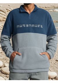 Sinsay - Bluza polarowa - niebieski. Kolor: niebieski. Materiał: polar