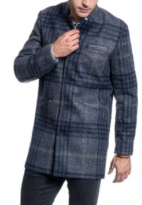 Only & Sons - PŁASZCZ MĘSKI ONLY & SONS ONSWILBURT CHECK COAT BOX DARK GREY MELANGE 22013255