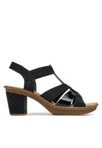 Rieker Sandały 665K3-00 Czarny. Kolor: czarny. Materiał: syntetyk #1