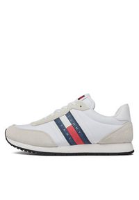 Tommy Jeans Sneakersy Tjm Runner Casual Ess EM0EM01351 Biały. Okazja: na co dzień. Kolor: biały. Materiał: materiał #4