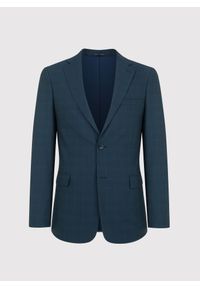 Pako Lorente - PAKO LORENTE – Granatowa marynarka garniturowa w delikatną niebieską kratkę. Kolor: niebieski. Materiał: poliester, wiskoza, elastan. Wzór: kratka #2