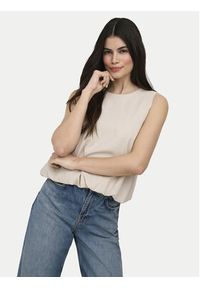 only - ONLY Top Aris 15364287 Beżowy Loose Fit. Kolor: beżowy. Materiał: wiskoza #2