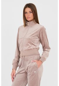 Guess - GUESS Beżowa damska bluza dresowa, Rozmiar S. Typ kołnierza: bez kaptura. Kolor: beżowy. Materiał: dresówka #2