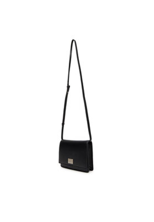 Calvin Klein Torebka Hardware Flap Crossbody K60K612967 Czarny. Kolor: czarny. Materiał: skórzane