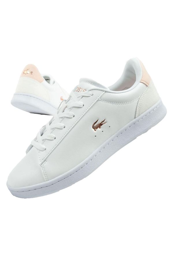 Buty damskie sportowe Lacoste Carnaby trampki. Kolor: różowy, wielokolorowy, biały. Sport: turystyka piesza