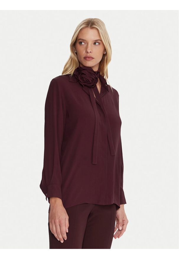 Marella Koszula Cabiria 2523116071 Bordowy Regular Fit. Kolor: czerwony. Materiał: acetat