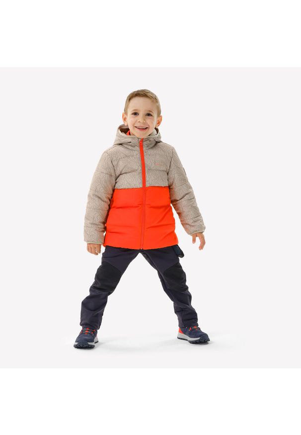 quechua - Kurtka turystyczna dla dzieci NH500. Kolor: pomarańczowy, czerwony, wielokolorowy, beżowy. Materiał: polar, włókno, materiał, syntetyk, poliester. Sezon: lato
