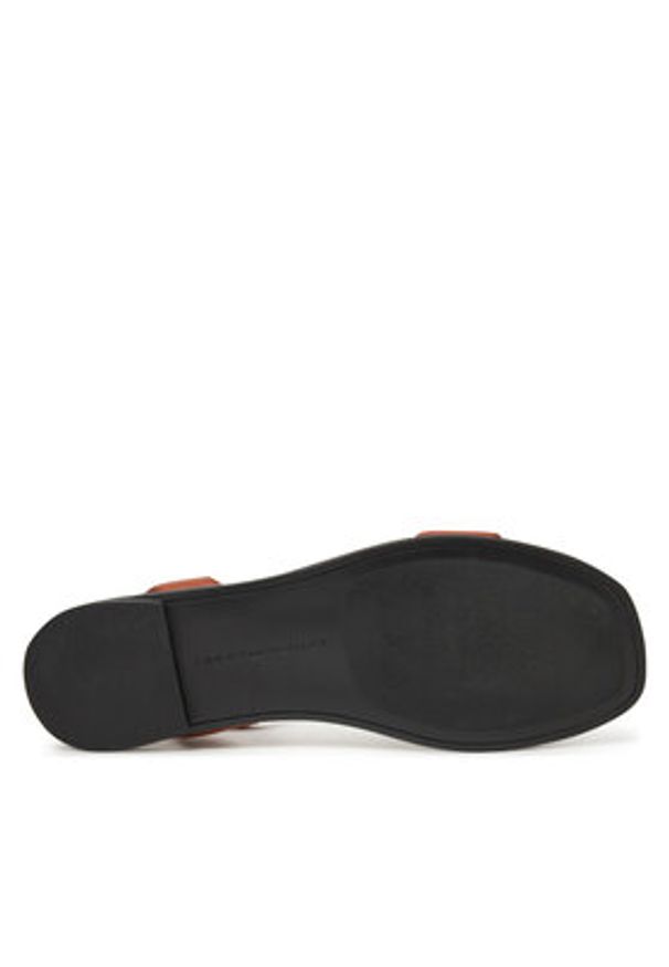 TOMMY HILFIGER - Tommy Hilfiger Sandały Ankle Strap Leather Sandal FW0FW08422 Brązowy. Kolor: brązowy. Materiał: skóra