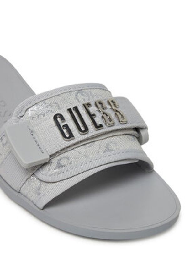 Guess Klapki FLJELYLEL19 Srebrny. Kolor: srebrny. Materiał: skóra