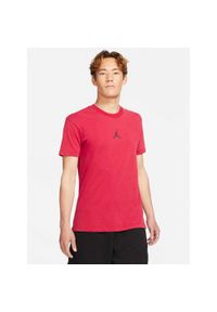 Jordan - Koszulka męska nike air jordan dri-fit short-sleeve graphic top tee gym red. Kolor: czerwony. Technologia: Dri-Fit (Nike). Sport: koszykówka
