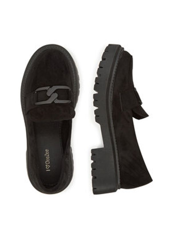 DeeZee Loafersy LE601-5 Czarny. Kolor: czarny. Materiał: materiał
