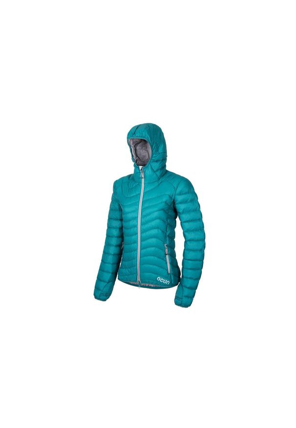 OCUN - Kurtka puchowa damska Ocun Tsunami Eco. Kolor: zielony, niebieski, wielokolorowy. Materiał: puch. Sport: turystyka piesza