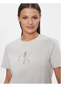Calvin Klein Jeans T-Shirt Diffused Monologo J20J223264 Szary Regular Fit. Kolor: szary. Materiał: bawełna #4