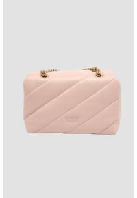Pinko - PINKO Różowa kopertówka damska Love Puff Mini CL. Kolor: różowy. Materiał: pikowane. Styl: casual, elegancki, wizytowy #6