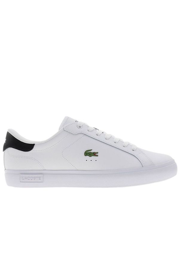 Buty Lacoste Powercourt 125 2 SMA 749SMA0081-147 - białe. Okazja: na co dzień. Zapięcie: sznurówki. Kolor: biały. Materiał: skóra, guma. Wzór: gładki, aplikacja