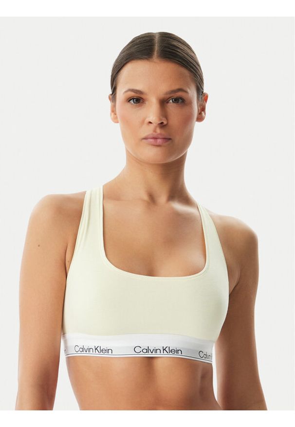Calvin Klein Underwear Biustonosz top LV00QF8493 Kremowy. Kolor: kremowy. Materiał: bawełna