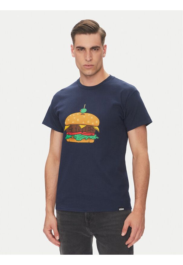 Etnies T-Shirt Burger 4130004128 Granatowy Regular Fit. Kolor: niebieski. Materiał: bawełna