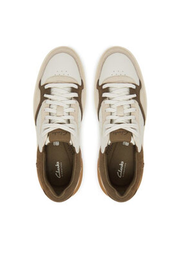 Clarks Sneakersy Courtlite2 Lo 26181287 Beżowy. Kolor: beżowy. Materiał: zamsz, skóra