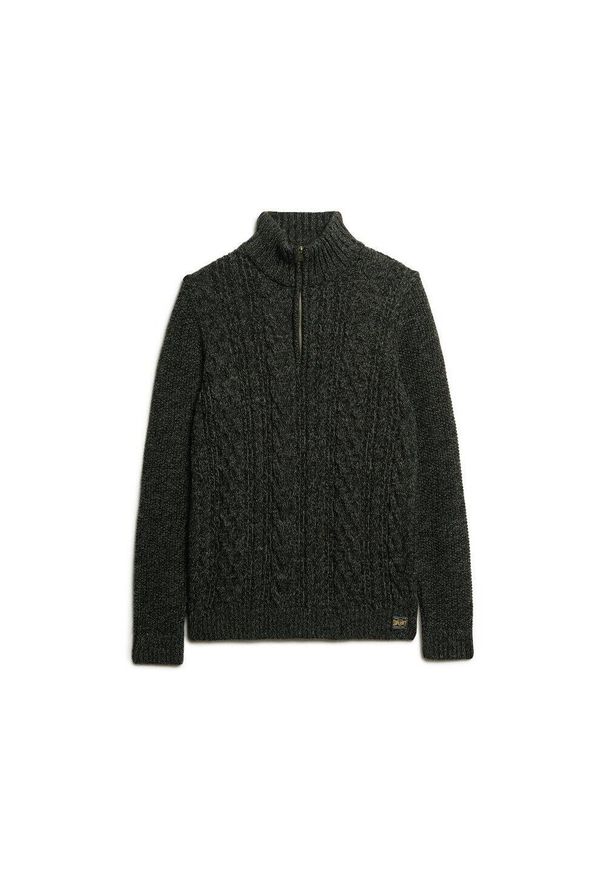 Sweter zapinany na zamek Superdry Jacob. Kolor: czarny