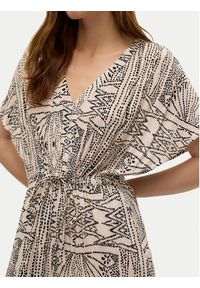 Vero Moda Sukienka letnia Menny 10303701 Beżowy Loose Fit. Kolor: beżowy. Materiał: wiskoza. Sezon: lato #3