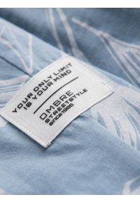 Ombre Clothing - Męski t-shirt fullprint w kontrastowe liście - błękitny V2 OM-TSFP-0180 - XXL. Okazja: na co dzień. Kolor: niebieski. Materiał: materiał, bawełna. Styl: casual #7