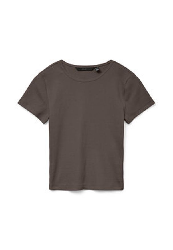 Vero Moda T-Shirt Chloe 10306894 Brązowy Tight Fit. Kolor: brązowy. Materiał: bawełna