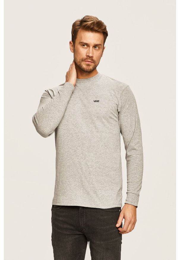 Vans - Longsleeve. Okazja: na co dzień. Kolor: szary. Materiał: dzianina. Długość rękawa: długi rękaw. Styl: casual