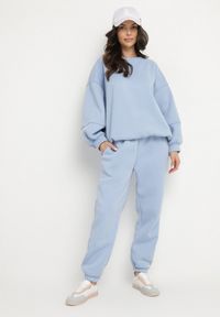 Born2be - Niebieski Komplet Dresowy Bluza i Joggery Podszyte Polarem Zibea. Kolor: niebieski. Materiał: polar, dresówka #6
