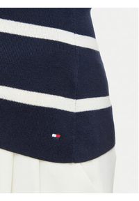 TOMMY HILFIGER - Tommy Hilfiger Top WW0WW48480 Granatowy Slim Fit. Kolor: niebieski. Materiał: bawełna #4