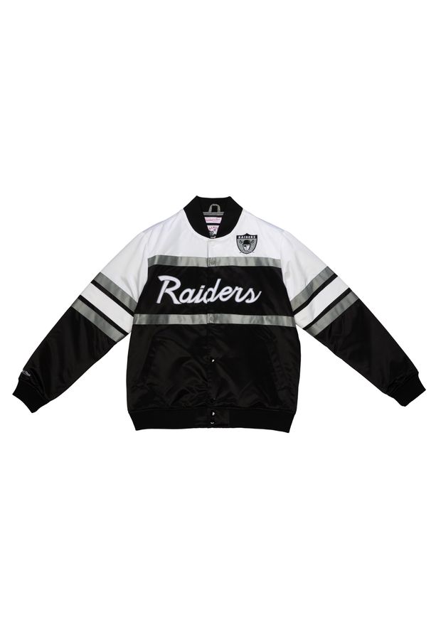 Mitchell & Ness - Bluza dresowa zapinana na guziki Oakland Raiders. Kolor: czarny. Materiał: dresówka