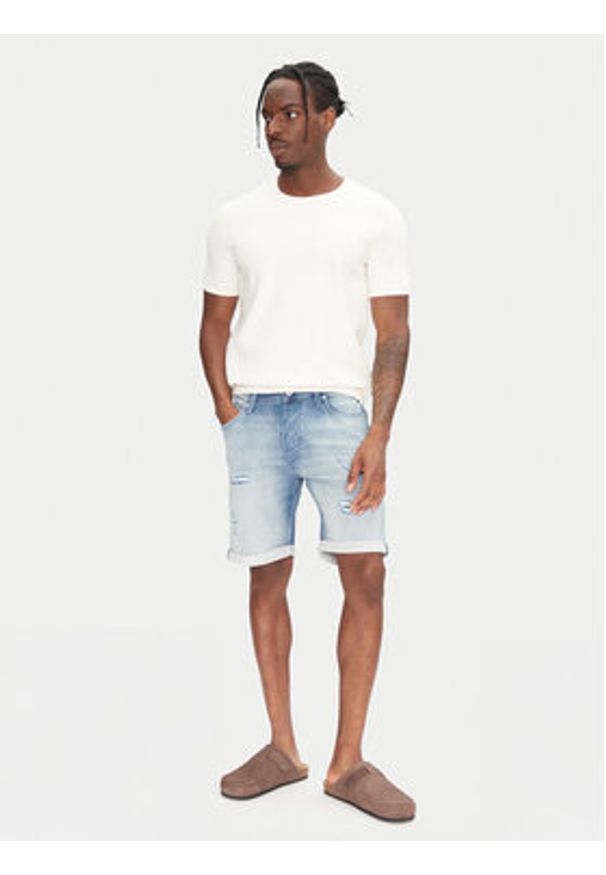 Jack & Jones - Jack&Jones Szorty jeansowe Rick 12269607 Niebieski Regular Fit. Kolor: niebieski. Materiał: bawełna