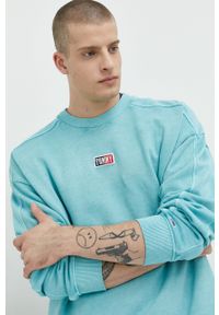 Tommy Jeans bluza bawełniana męska kolor zielony z aplikacją. Kolor: zielony. Materiał: bawełna. Wzór: aplikacja #3