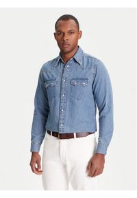 United Colors of Benetton - United Colors Of Benetton Koszula jeansowa 5RZKUQ03F Niebieski Regular Fit. Kolor: niebieski. Materiał: bawełna