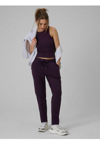 4f - 4F Top slim z prążkowanej dzianiny damski - fioletowy S. Kolor: fioletowy. Materiał: prążkowany, dzianina #2